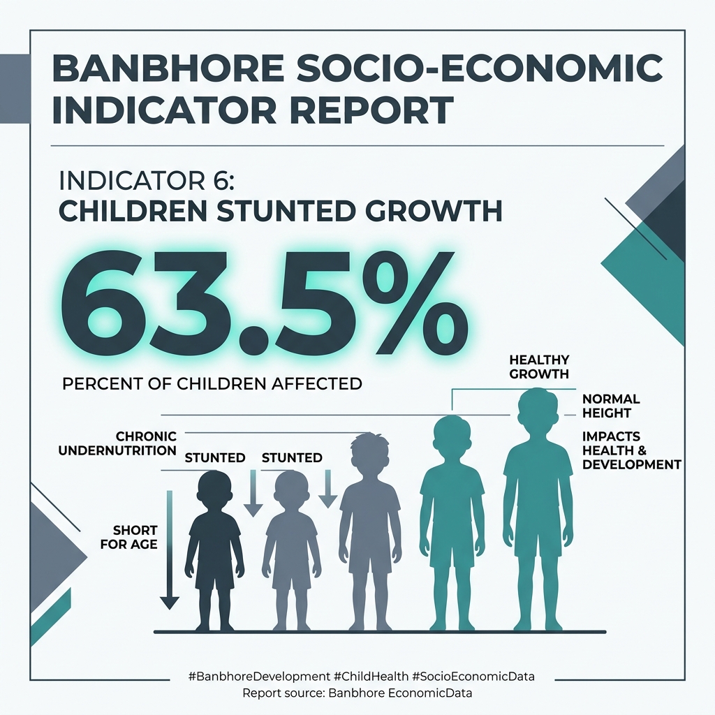 Children stunted growth — 63.5%