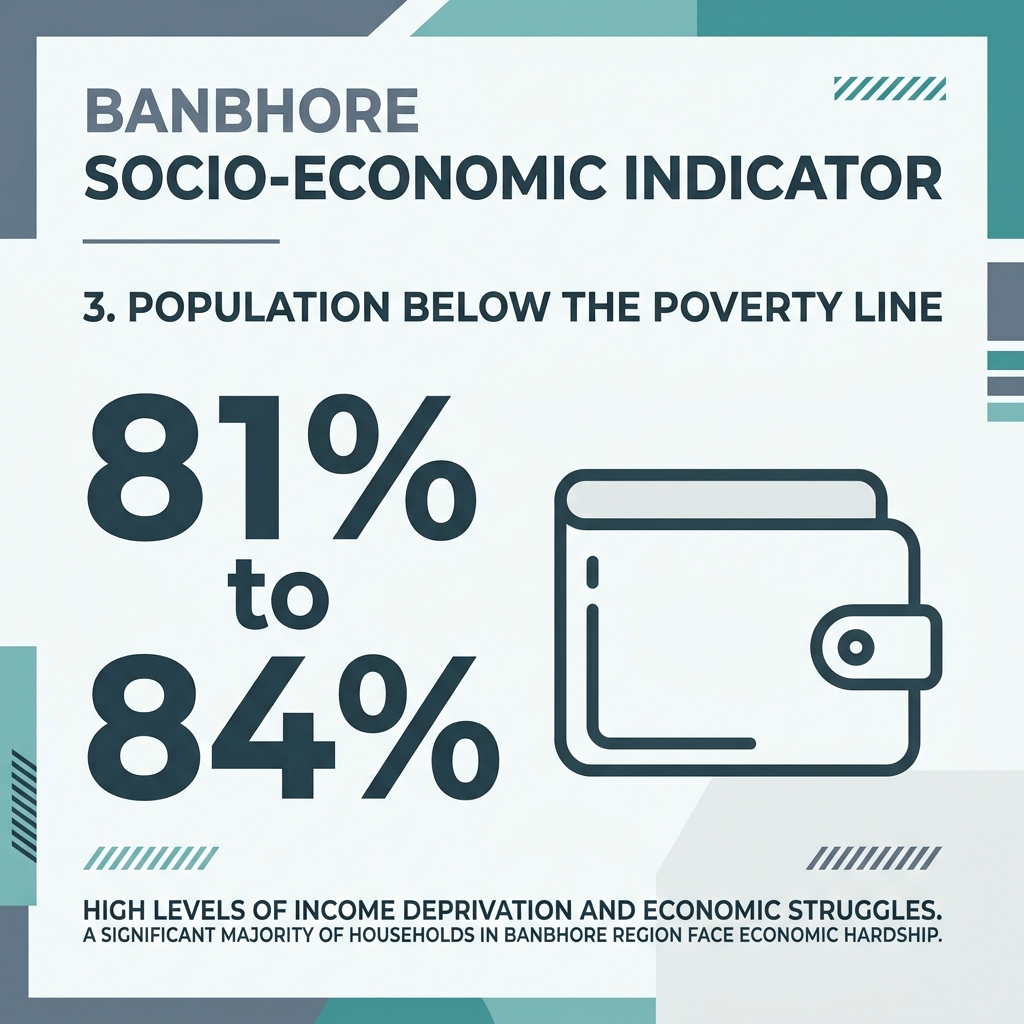 Population below the poverty line — 81%–84%